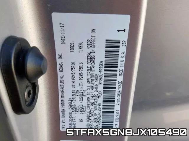 5TFAX5GN8JX105490 фото 2