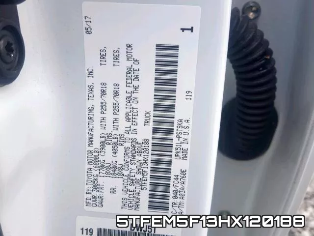 5TFEM5F13HX120188 фото 2