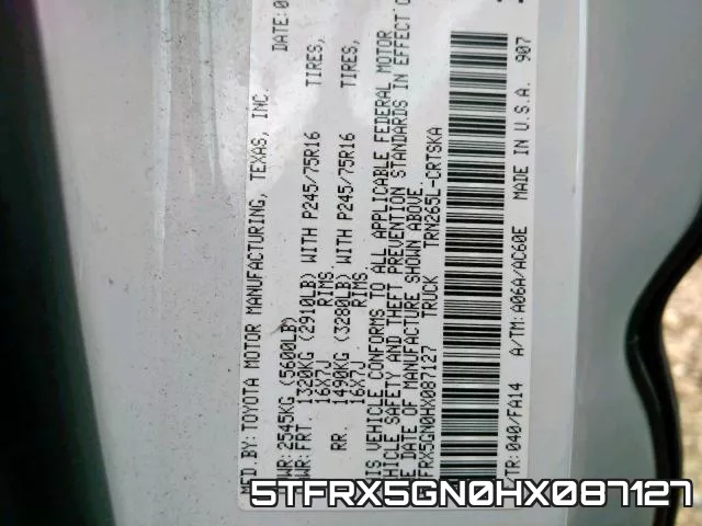 5TFRX5GN0HX087127 фото 2