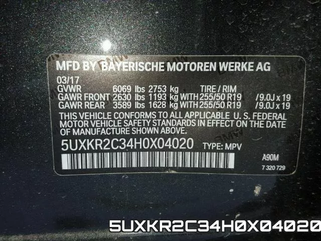 5UXKR2C34H0X04020 фото 2