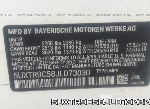 5UXTR9C58JLD73030 фото 10