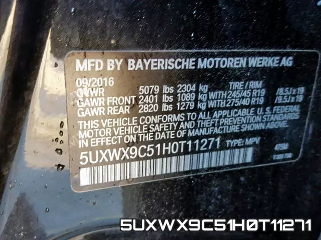 5UXWX9C51H0T11271 фото 2