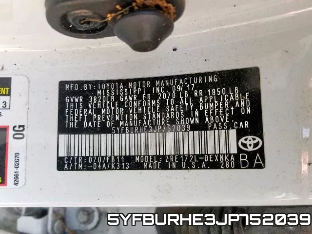 5YFBURHE3JP752039 фото 2