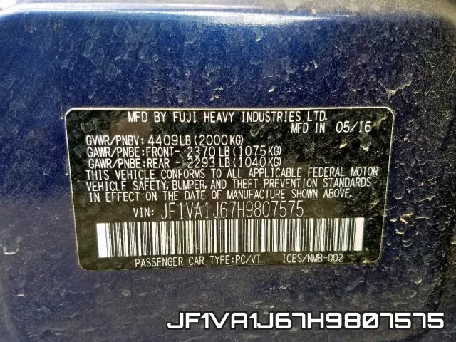 JF1VA1J67H9807575 фото 2