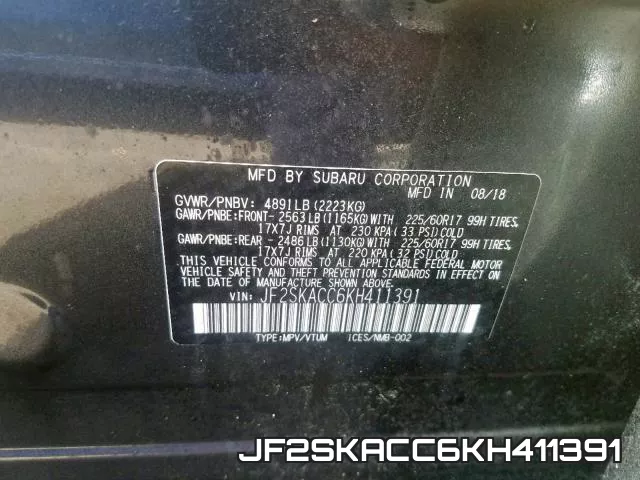 JF2SKACC6KH411391 фото 2