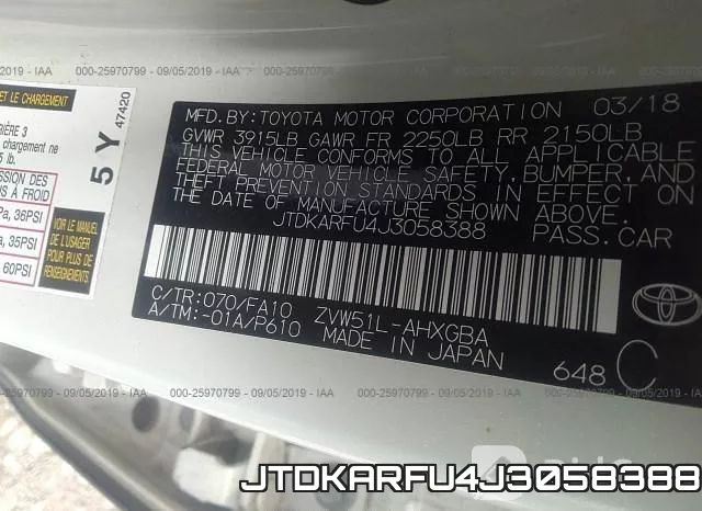 JTDKARFU4J3058388 фото 10