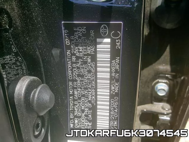 JTDKARFU6K3074545 фото 2