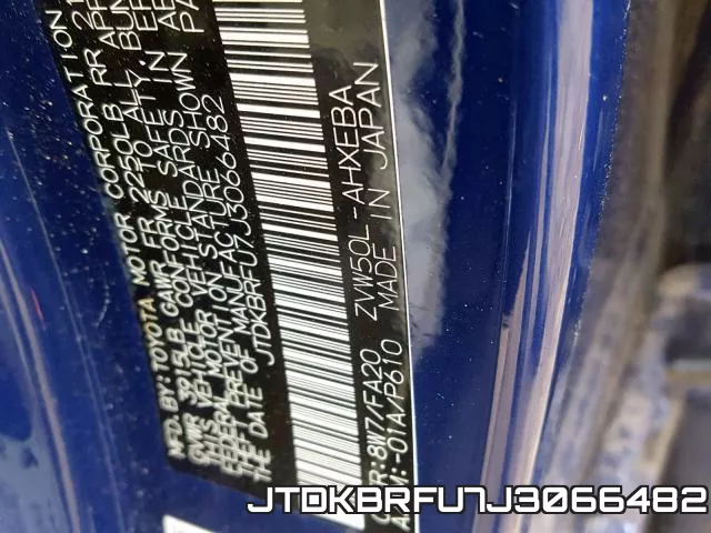 JTDKBRFU7J3066482 фото 2