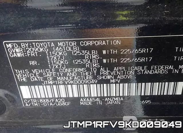 JTMP1RFV9KD009049 фото 10
