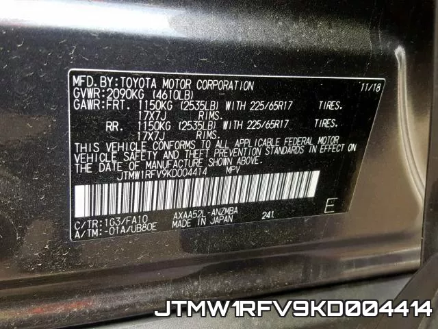 JTMW1RFV9KD004414 фото 2