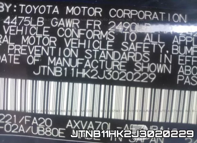 JTNB11HK2J3020229 фото 10