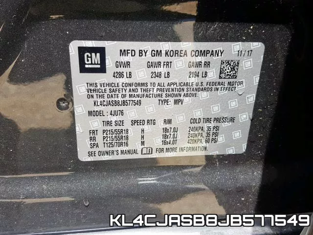 KL4CJASB8JB577549 фото 2