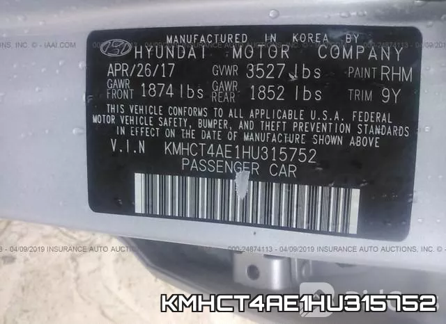 KMHCT4AE1HU315752 фото 10