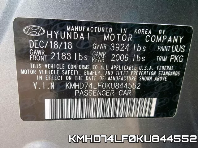 KMHD74LF0KU844552 фото 2