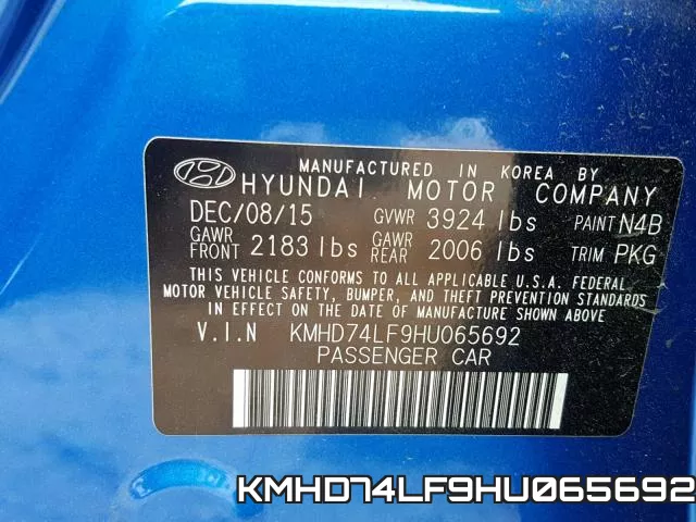 KMHD74LF9HU065692 фото 2
