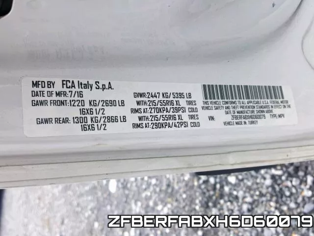ZFBERFABXH6D60079 фото 2