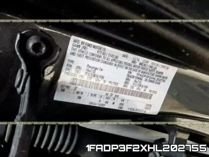 1FADP3F2XHL202755 фото 2