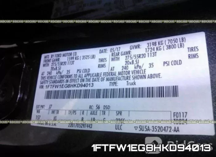 1FTFW1EG8HKD94013 фото 10