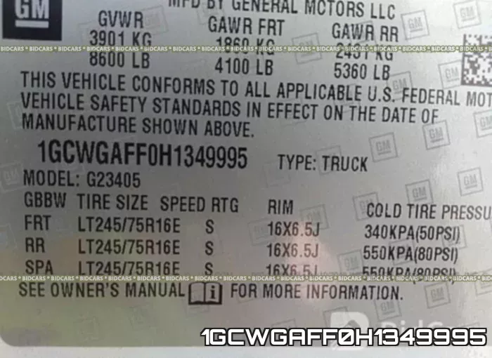 1GCWGAFF0H1349995 фото 10