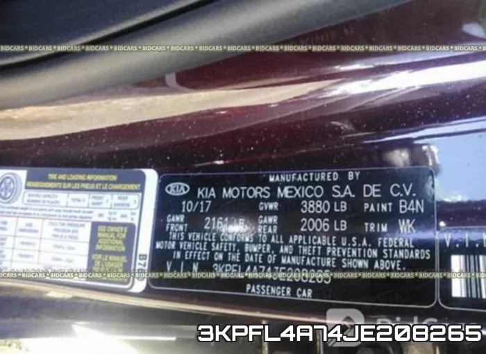3KPFL4A74JE208265 фото 10