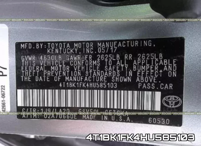 4T1BK1FK4HU585103 фото 10