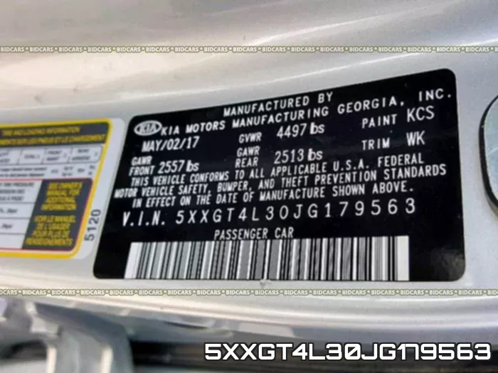 5XXGT4L30JG179563 фото 2