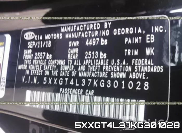 5XXGT4L37KG301028 фото 10