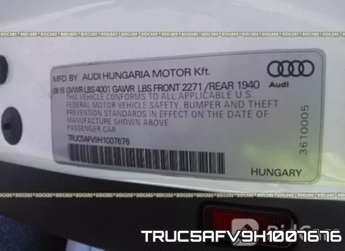 TRUC5AFV9H1007676 фото 10