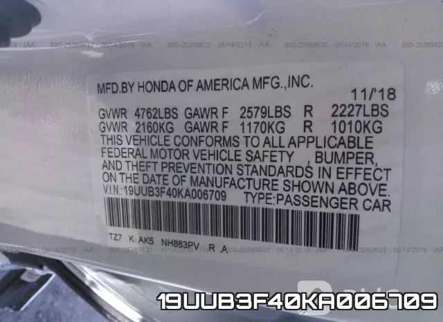 19UUB3F40KA006709 фото 10