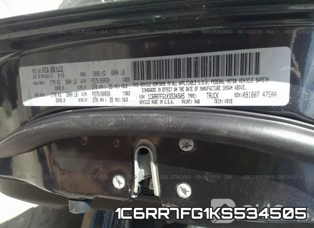 1C6RR7FG1KS534505 фото 10