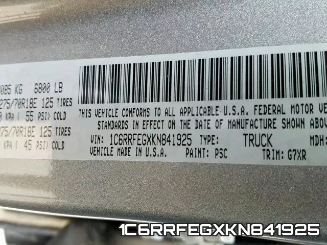 1C6RRFEGXKN841925 фото 2