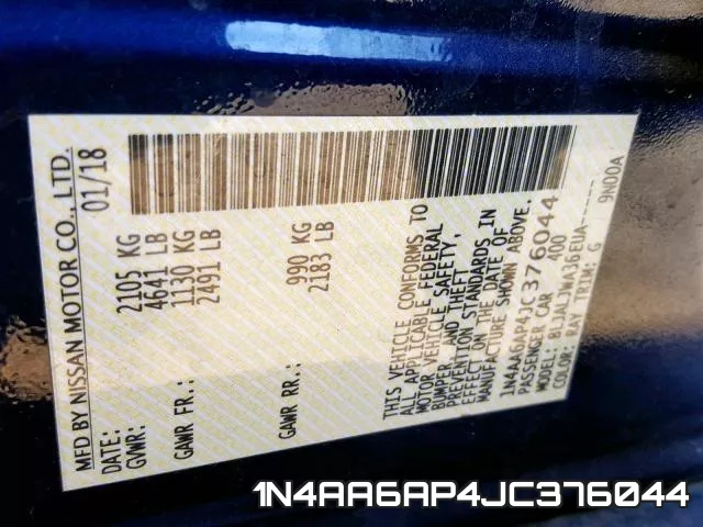 1N4AA6AP4JC376044 фото 2