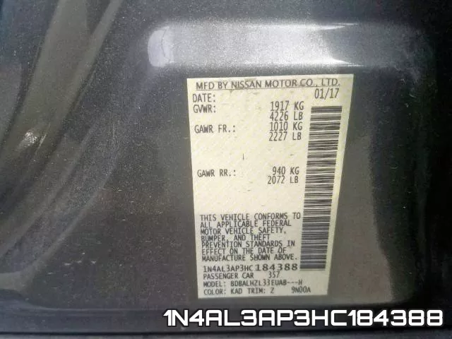 1N4AL3AP3HC184388 фото 2