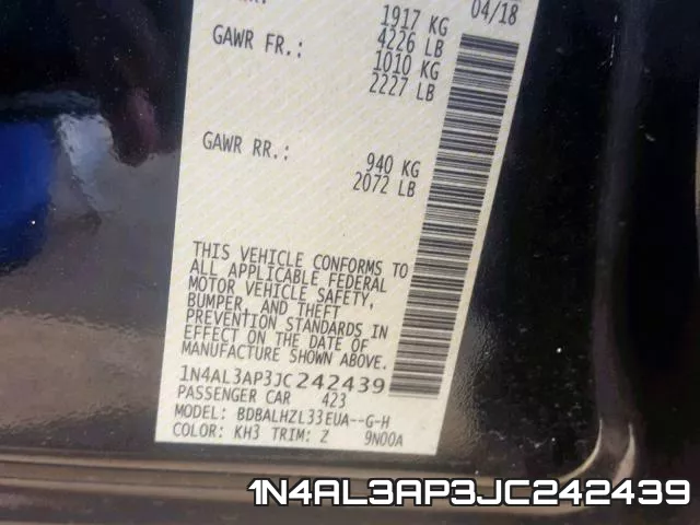 1N4AL3AP3JC242439 фото 2