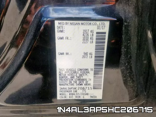 1N4AL3AP5HC206715 фото 2