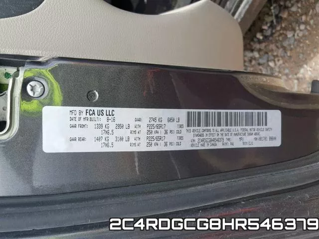 2C4RDGCG8HR546379 фото 2