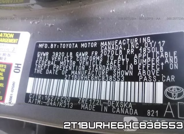 2T1BURHE6HC838553 фото 10