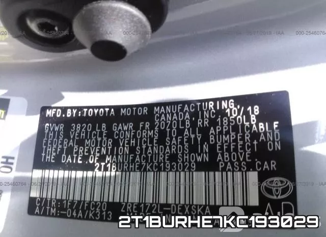 2T1BURHE7KC193029 фото 10