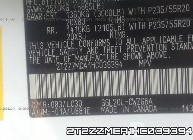 2T2ZZMCA1HC039394 фото 10