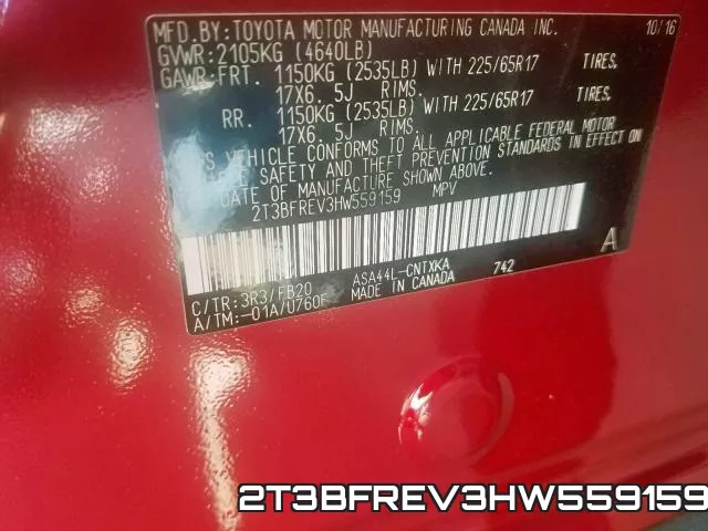 2T3BFREV3HW559159 фото 2