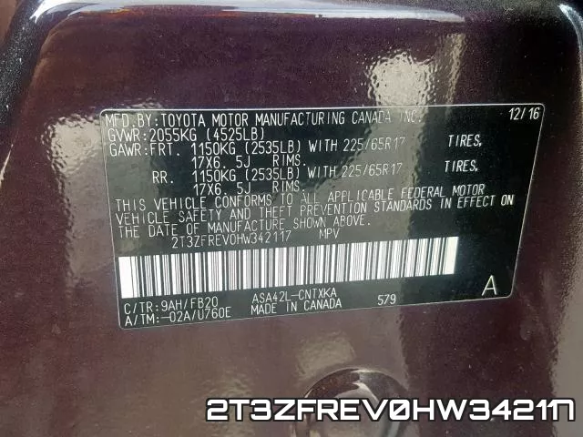 2T3ZFREV0HW342117 фото 2