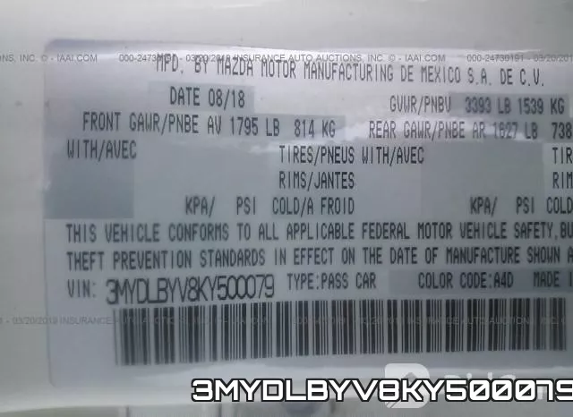 3MYDLBYV8KY500079 фото 10