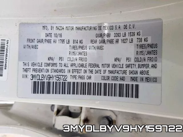 3MYDLBYV9HY159722 фото 2