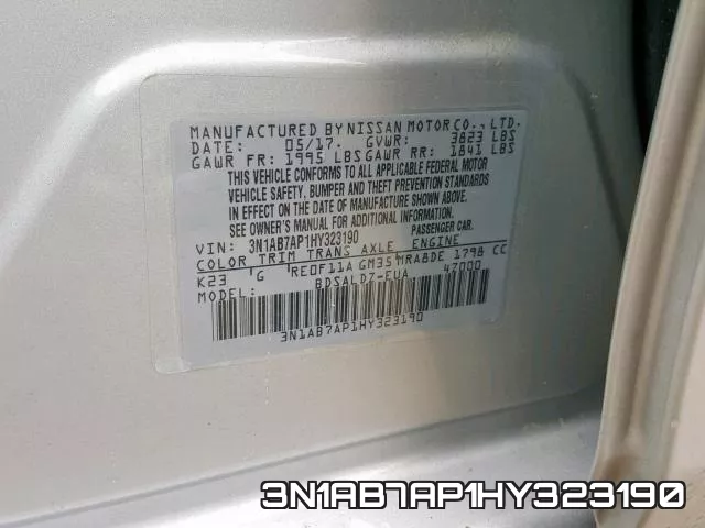 3N1AB7AP1HY323190 фото 2