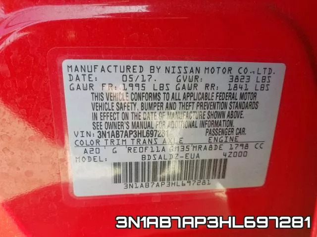 3N1AB7AP3HL697281 фото 2