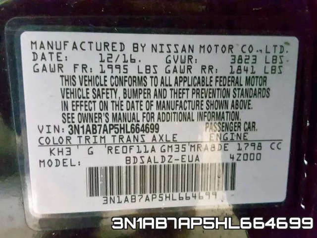 3N1AB7AP5HL664699 фото 2