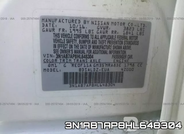 3N1AB7AP8HL648304 фото 10