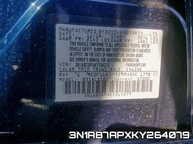 3N1AB7APXKY264079 фото 2