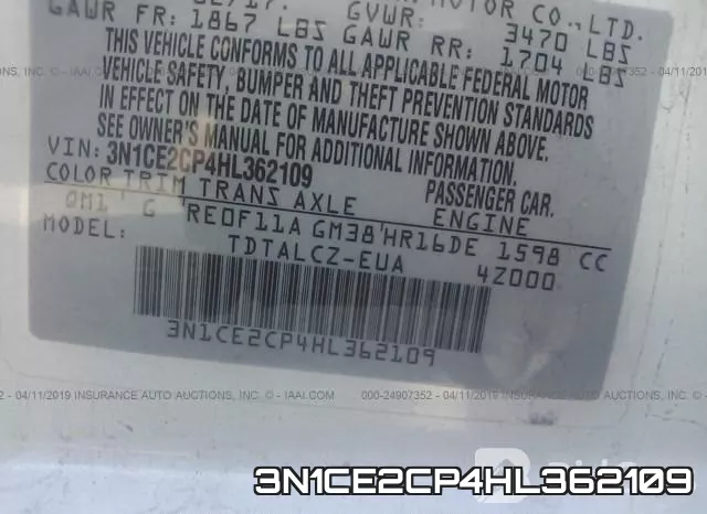 3N1CE2CP4HL362109 фото 10