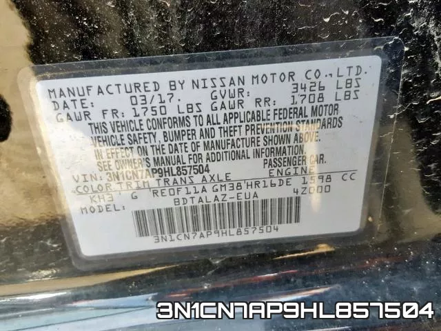 3N1CN7AP9HL857504 фото 2